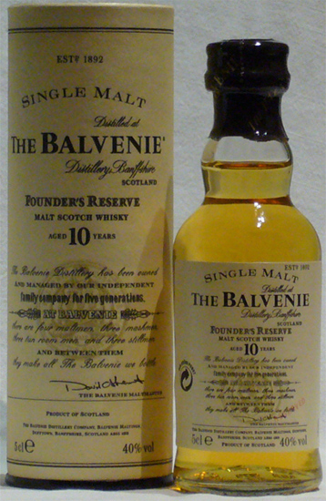 Founders's Reserve Malt Scotch Whisky 10 Aged The Balvenie