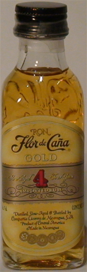 Flor de Caña Ron Gold Aged 4 Years Compañia Licorera de Nicaragua