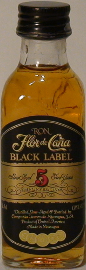 Ron Flor de Caña Black Label Aged 5 Years Cpmpañia Licorera de Nicaragua