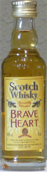 Brave Heart Scotch Whisky Specially Blended Tunel Antonio Nadal