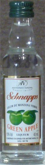 Licor de Manzana Verde Schnapps Green Apple Tunel Antonio Nadal