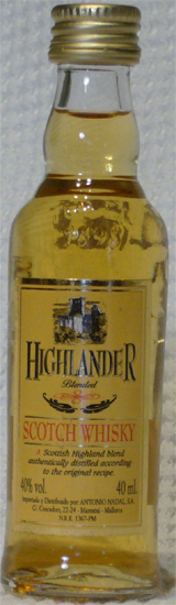 Highlander Scotch Whisky Tunel Antonio Nadal