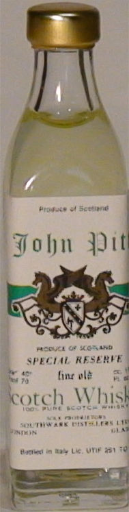 John Pitt Scotch Whisky Special Reserve Fine Old Alpa