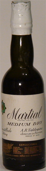 Amontillado Sherry Martial Medium Dry Valdespino